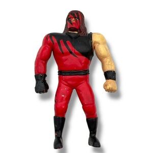 Vintage 1998 Kane WWF Bend-Ems Figure Just Toys Titan Sports Red Black